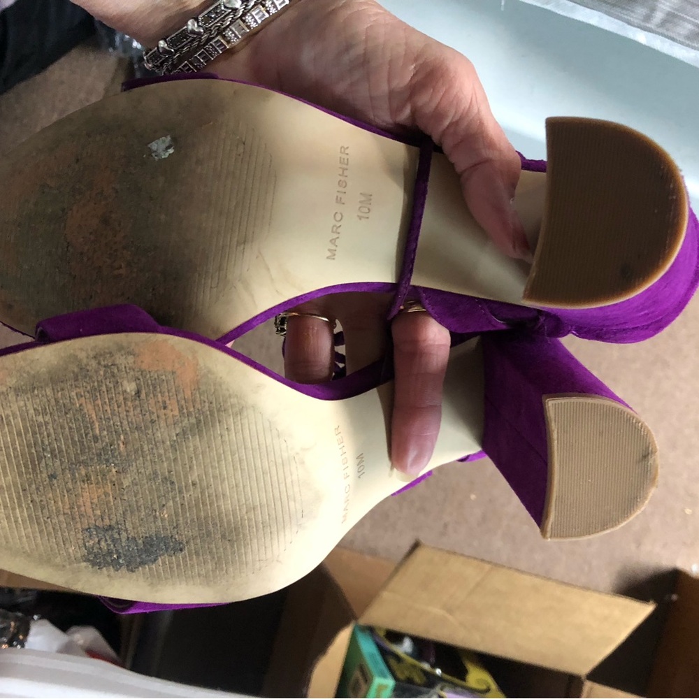 NWOT Marc Fisher Purple Suede Fatima Platform Heels Shoes 10M - Picture 4 of 4